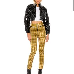 superdown Yellow Plaid Skinny Pants
